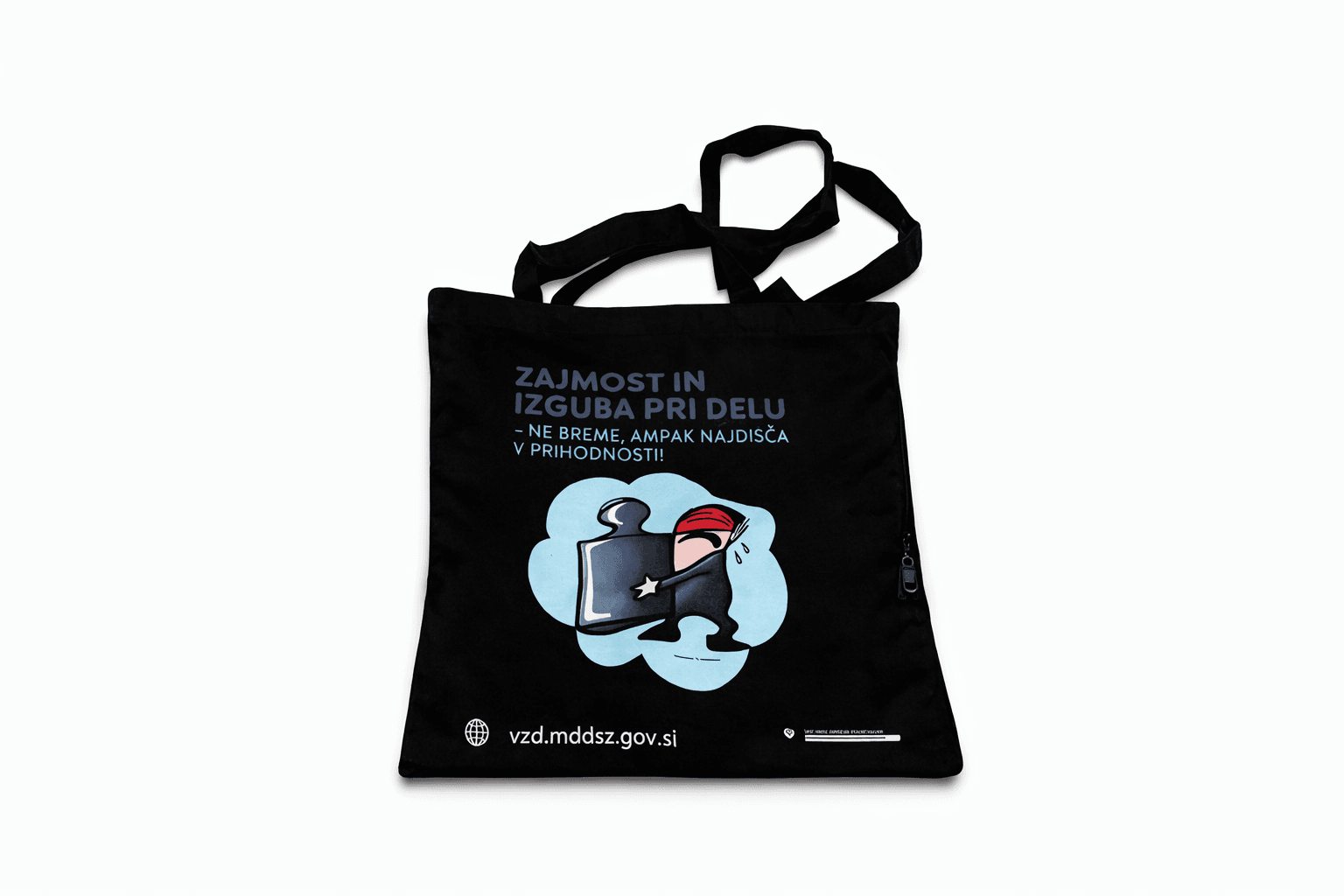 Black Dyed Cotton Tote Bag