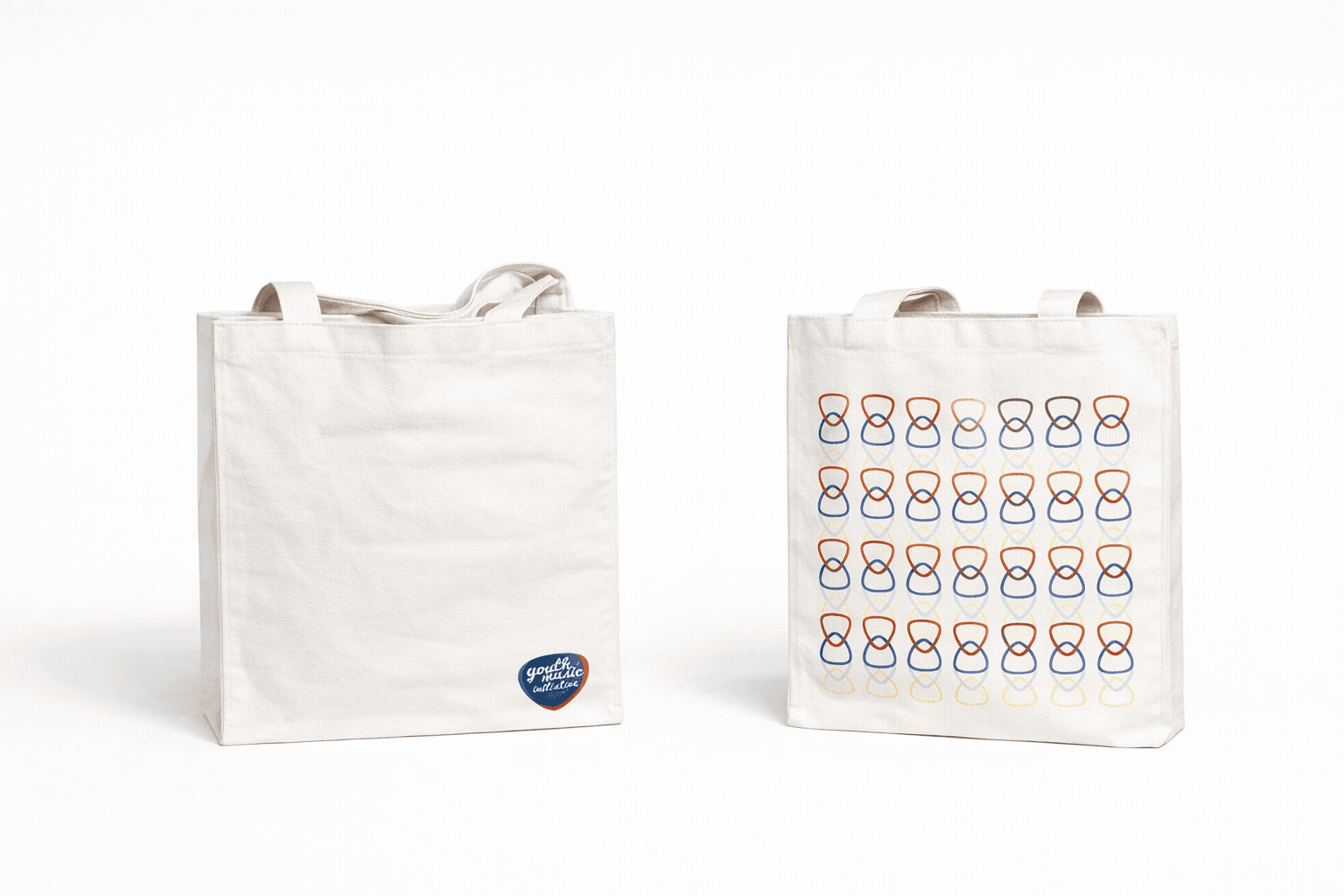 Gusseted Cotton Bag with Multicolor Print